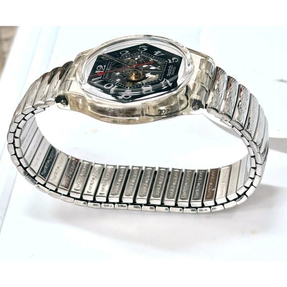 Swatch watch BLACK JADE GK158 1993 Standards rare transparent Swiss made Large - Picture 4 of 7